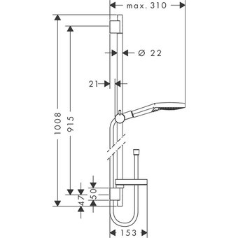  Душевой набор HANSGROHE Raindance Select S 27667000 120 3J PowderRain/Unica S Puro 900 хром 
