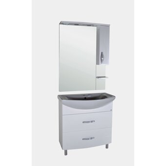  Зеркальный шкаф АСБ Грета-80 9933 80см белый 