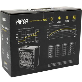  Блок питания Hiper 800W (HPB-800FMK2) 80+ gold (24+4+4pin) ATX APFC 120mm fan 6xSATA Cab Manag RTL 