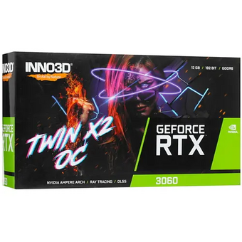  Видеокарта Inno3D RTX 3060 Twin X2 (N30602-12D6X-11902120H) OC 12GB LHR GDDR6 192 bit 3xDP HDMI AK2120 