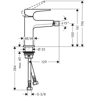  Смеситель для биде Hansgrohe 32520000 metropol хром 