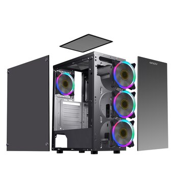  Корпус Ginzzu SL600 FAN LED*4 