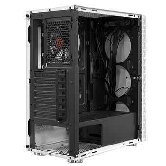  Корпус Ginzzu CL220 White FAN 12LED USB3.0 Window 