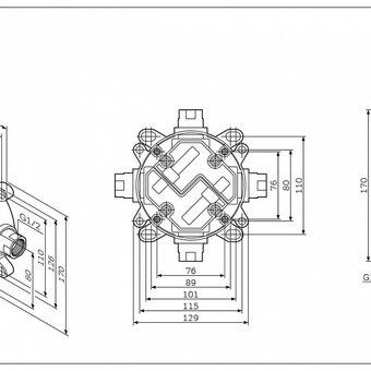  Внутренняя часть встраиваемого смесителя AM.PM Multibox F100100 
