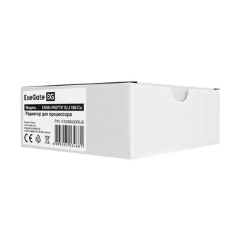  Кулер ExeGate ESNK-P0077P (EX293450RUS).1U.4189.Cu (Al+Cu, 1U, 3 тепл. трубки, LGA 4189, TDP 205W, 240г, на защелках, с термопастой, Retal box) 