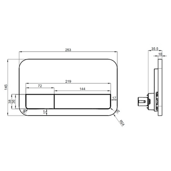  Клавиша смыва Villeroy & Boch 92249069 мат.хром 