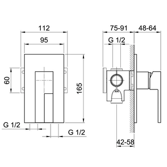  Внутренняя часть встроенного смесителя для душа FANTINI 2200D063A 