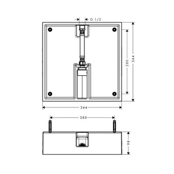  Внутренняя часть встроенного потолочного душа HANSGROHE Raindance E 26254180 