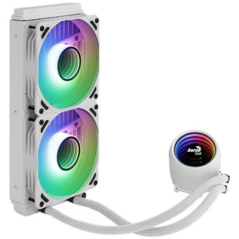  Система водянного охлаждения Aerocool Mirage L240WH (4710562759150) (4 пин, 1200/2011/2066/AM4, 26.8дБ, 600-2000об/м,Cu+Al) 