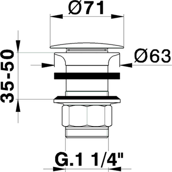  Донный клапан CISAL ZA00161021 хром 