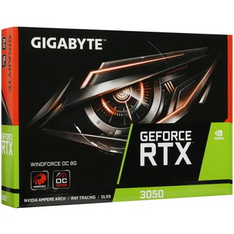  Видеокарта Gigabyte GeForce RTX 3050 (GV-N3050WF2OC-8GD) Windforce OC 8GB GDDR6 128bit HDMI DP DVI-D 