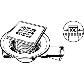  Трап VIEGA 4935.2 557140 с дизайн-решеткой 15х15см нерж.сталь X1 