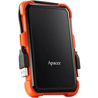  Внешний HDD Apacer AC630 AP2TBAC630T-1 2.5" 2TB USB 3.1, IP55, Win/Mac/Linux, Military Grade, Black/Orange 
