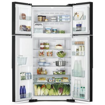  Холодильник Hitachi R-W660PUC7 GBK черное стекло 