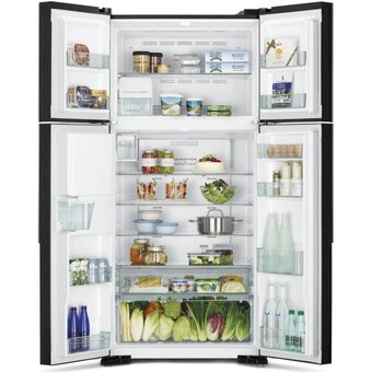  Холодильник Hitachi R-W660PUC7X GBK черное стекло 