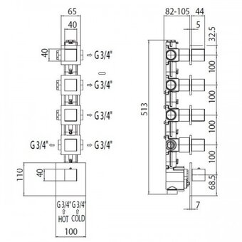  Термостат BOSSINI Z031208030 хром 