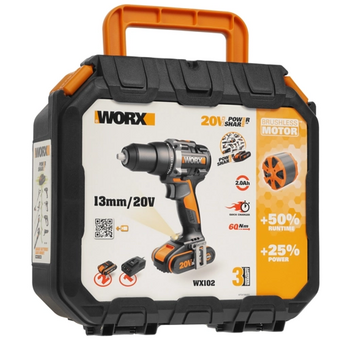  Дрель-шуруповерт аккумуляторная WORX WX102 АКБx2 2Ач ЗУ 2 
