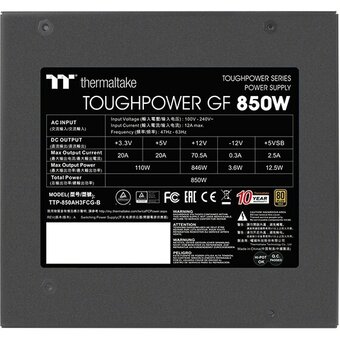  Блок питания Thermaltake Toughpower 850 (PS-TPD-0850FNFAGE-2) 850W, 80 Plus Gold, полностью модульный 