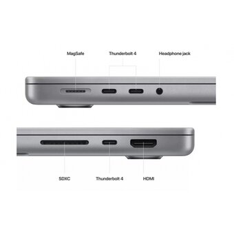  Ноутбук Apple MacBook Pro (MPHE3LL/A) (14"/Apple M2 Pro/16Gb/512Gb SSD/MacOs/Space Gray) (английская клавиатура) 