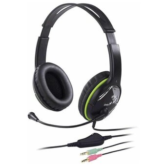  Наушники Genius HS-400A черно/зеленый 