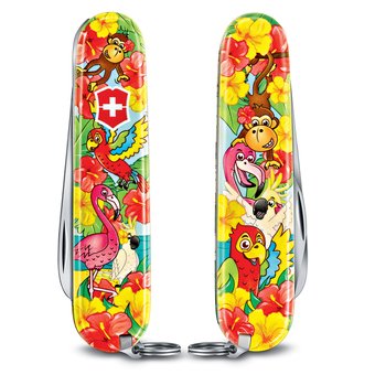  Нож перочинный Victorinox My First Victorinox Parrot Edition (0.2373.E3) 84мм 9функций красный/рисунок 