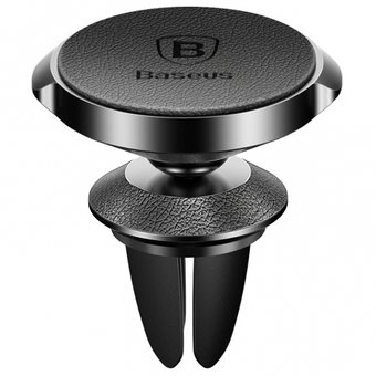  Автодержатель Baseus SUER-E01 Small Ears Series Air Outlet Magnetic Bracket Genuine Leather Type Black 
