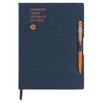  Записная книжка Carandache Office (8491.404) синий A5 192стр. в компл.:ручка шариковая 849 оранжевый 