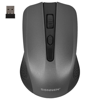  Мышь SONNEN V99 (513528), USB, беспроводная, оптическая, серый 