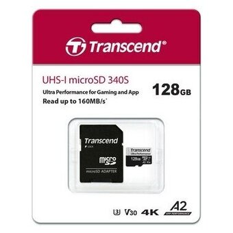  Карта памяти Transcend Ultra Perfomrance (TS128GUSD340S) 128GB microSDXC Class 10 UHS-I U3, V30, A2, (SD адаптер), TLC 