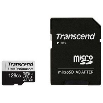  Карта памяти Transcend Ultra Perfomrance (TS128GUSD340S) 128GB microSDXC Class 10 UHS-I U3, V30, A2, (SD адаптер), TLC 