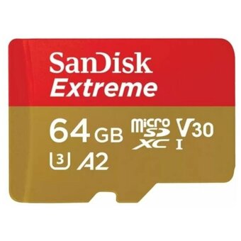  Карта памяти SanDisk (SDSQXAH-064G-GN6GN) 64GB microSDXC Class 10 UHS-I A2 C10 V30 U3 Extreme 170MB/s 