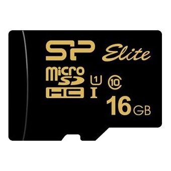  Карта памяти Silicon Power Elite Gold (SP016GBSTHBU1V1GSP) 16GB microSDHC Class 10 UHS-I U1 85Mb/s (SD адаптер) 