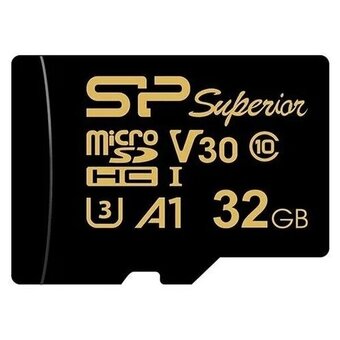  Карта памяти Silicon Power Superior Golden (SP032GBSTHDV3V1GSP) 32GB A1 microSDHC Class 10 UHS-I U3 A1 100/80 Mb/s (SD адаптер) 