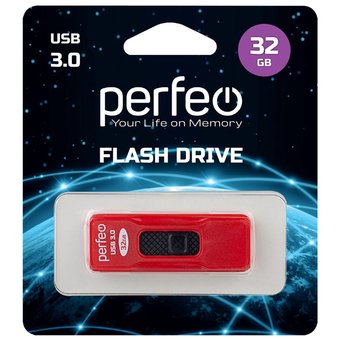  USB-флешка Perfeo S05 32GB USB 3.0 Red (PF-S05R032) 