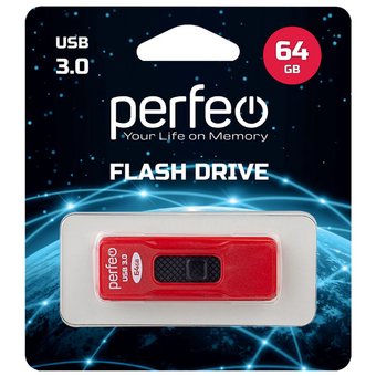  USB-флешка Perfeo S05 64GB USB 3.0 Red (PF-S05R064) 