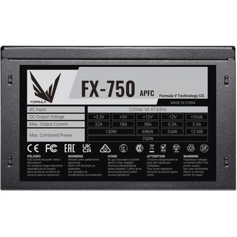  Блок питания Formula FX-750 ATX 750W (24+4+4pin) APFC 120mm fan 7xSATA RTL 