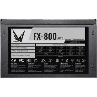  Блок питания Formula FX-800 ATX 800W (24+4+4pin) APFC 120mm fan 4xSATA RTL 
