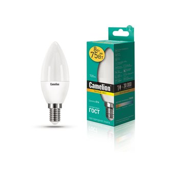  Лампа светодиодная Camelion LED8-C35/830/E14 