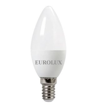  Лампа светодиодная Eurolux LL-E-C37-6W-230-4K-E14 