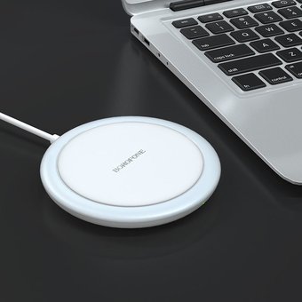  Беспроводная зарядка Borofone BQ6 Boon 15W wireless fast charger, white 