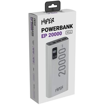  Внешний аккумулятор Hiper EP 20000 (EP 20000 White) 20000mAh 3A QC PD 2xUSB белый 