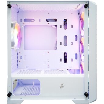  Корпус 1STPLAYER Trilobite T5 White (T5-WH-4F1-W)/mATX, TG/4x120mm LED fans inc. 