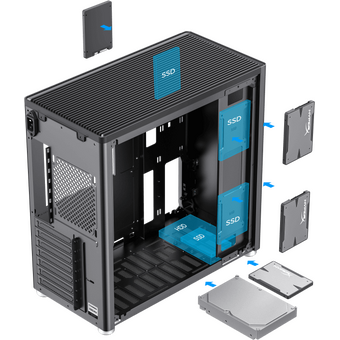  Корпус GameMax MeshBox Black ATX case, w/o PSU, w/1xUSB3.0+1xType-C, 1xCombo Audio 