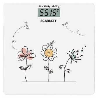  Весы напольные Scarlett SC-BS33E025 цветы графика 