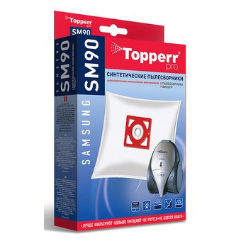  Пылесборники Topperr SM90 сверхпрочные нетканые (4пылесбор.) (1фильт.) 