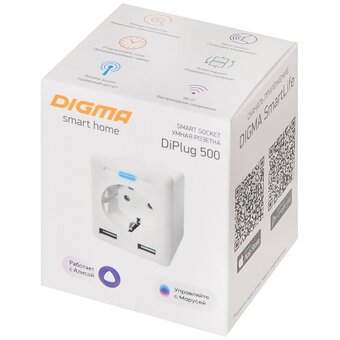  Умная розетка Digma DiPlug 500 EU Wi-Fi (TY1910) белый 