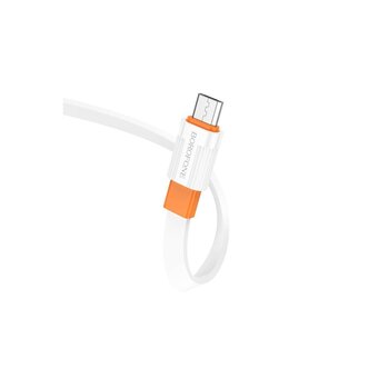  Дата-кабель BOROFONE BX89 Union charging data cable Micro (white orange) 