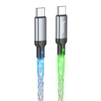  Дата-кабель HOCO U112 Shine charging Type-C to Type-C, 60W (серый) 