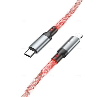  Дата-кабель HOCO U112 Shine charging, iP (серый) 