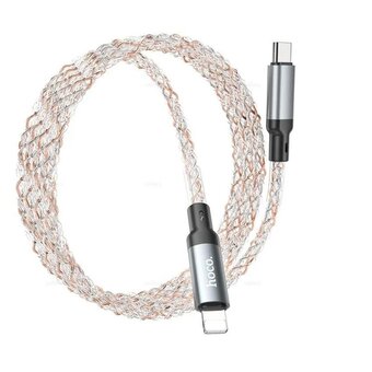  Дата-кабель HOCO U112 Shine charging, iP (серый) 
